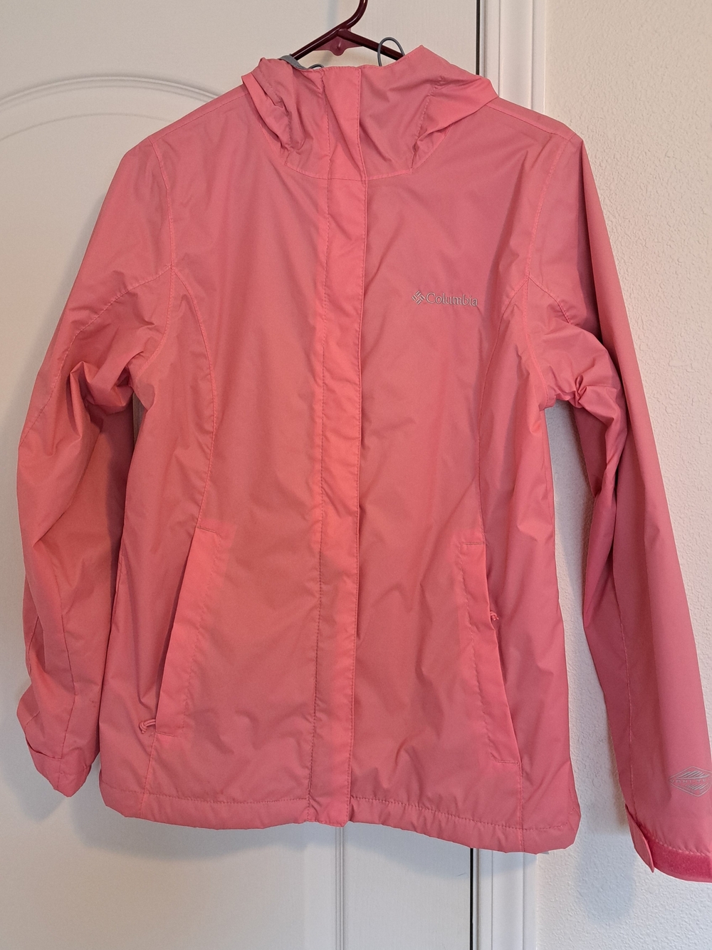 Columbia Pink Hooded Rain Jacket